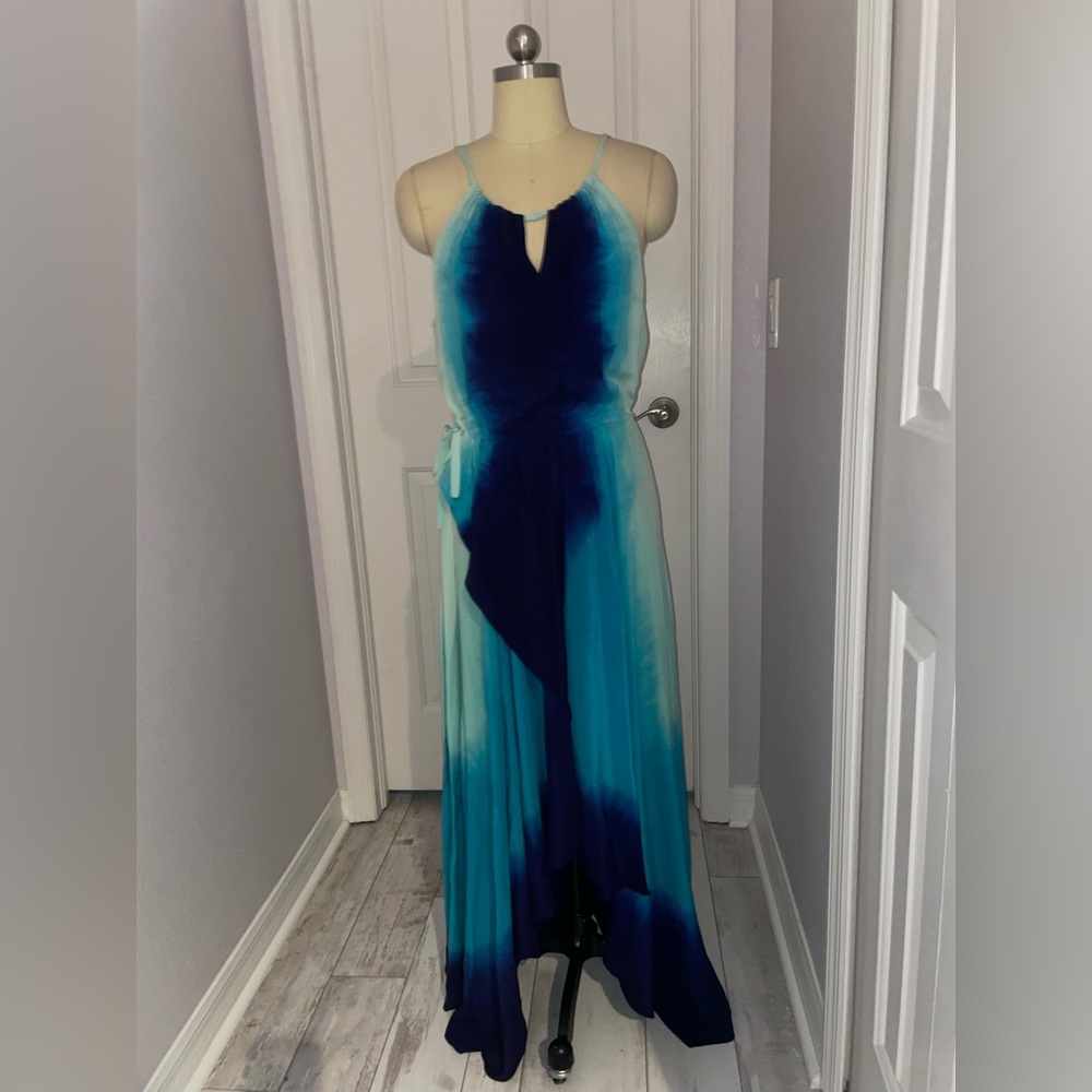 Calypso St. Barth Teal and Navy Ombre Maxi Dress